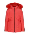 Fendi Ff-monogram Belted Padded Jacket In Red