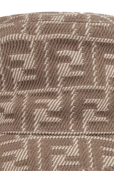 Fendi Ff Monogram Bucket Hat In Dove Grey