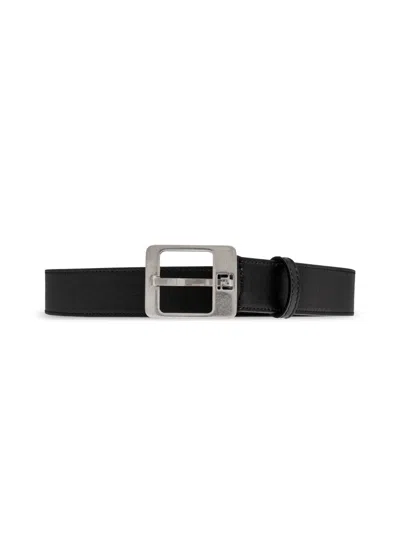Fendi Ff Monogram Buckle Leather Belt
