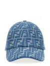 Fendi Light Blue Ff Canvas Baseball Cap