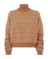 Fendi Ff-monogram Crochet-knit Jumper In Brown