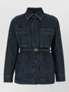 Fendi Go-to Denim Shirt Jacket With Quilted Ff Motif Clothing In Blue