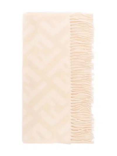 FENDI FF-MONOGRAM FRINGED SCARF