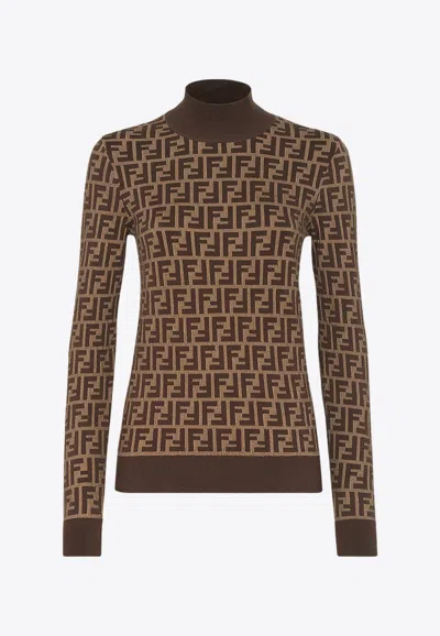 FENDI FF MONOGRAM HIGH-NECK SWEATER