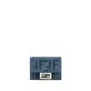 Fendi Ff Monogram Jacquard Wallet In Blue