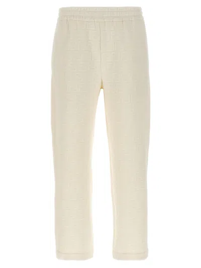 Fendi Ff Monogram Joggers In Neutral