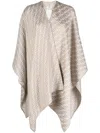 Fendi Ff-monogram Knitted Cape In Neutral
