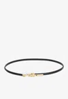 Fendi Ff Engraved Metal Loop Belt In Black