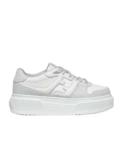 Fendi Match Platform Logo Sneakers In White