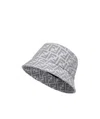 Fendi Ff Monogram-print Bucket Hat In Gray