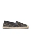 Fendi Ff Monogram-print Cotton Espadrilles In Black