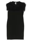 Fendi Ff Monogram-print Ruffled Dress In Black