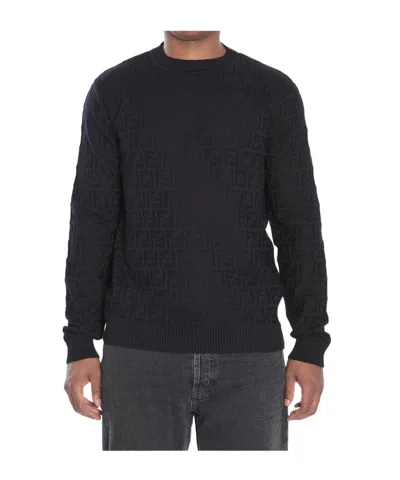 FENDI FENDI FF MONOGRAM CREWNECK KNITTED JUMPER