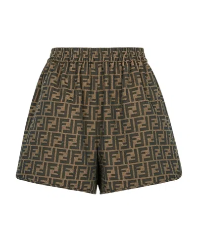 Fendi Ff Monogram Shorts In Green