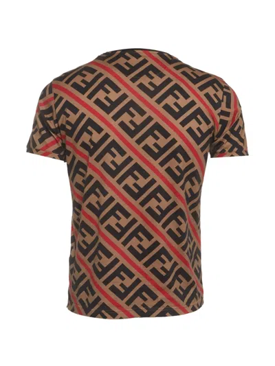 Pre-owned Fendi Ff Monogram Short-sleeve T-shirt In Brown
