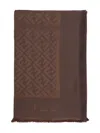 Fendi Ff Silk And Wool Shawl Accessories In Brown