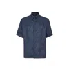 Fendi Ff Monogram Silk Shirt Men In Blue