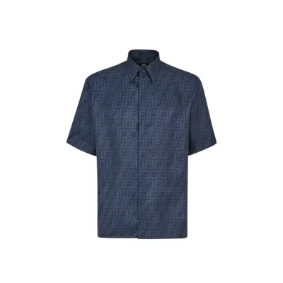 Fendi Ff Monogram Silk Shirt Men In Printed