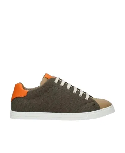Fendi Ff Monogram Sneakers In Brown