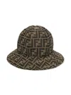 Fendi Ff Monogram Sun Hat In Brown