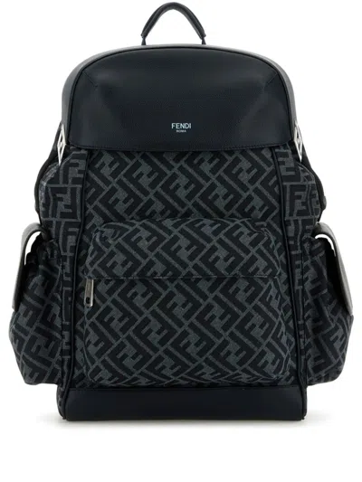Fendi Ff-motif Backpack In Blue