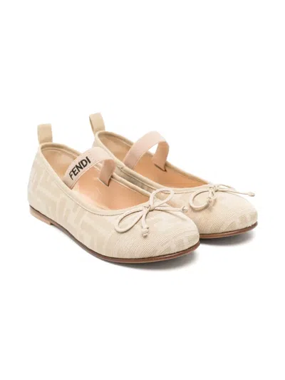 FENDI FF-MOTIF BALLET FLATS