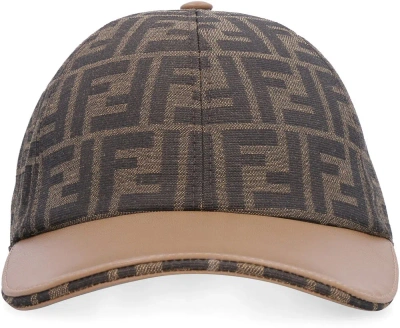 Fendi Ff Motif Baseball Cap In Brown