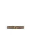 Fendi Ff Leather Belt In Brown