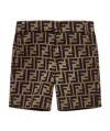 Fendi Bermuda Con Logo All-over In Black