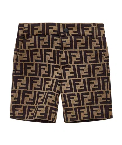 FENDI FENDI KIDS ALL-OVER FF PRINTED BERMUDA SHORTS