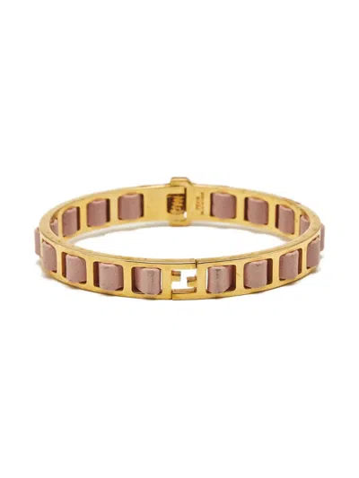 Pre-owned Fendi Ff-motif Bracelet In Gold