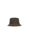 Fendi Brown Ff Jacquard Hat In Brown
