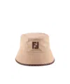 Fendi Ff Motif Bucket Hat In Nude