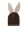 Fendi Ff-motif Bunny Beanie In Multicolor
