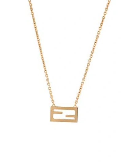 Pre-owned Fendi Ff Motif Chain Pendant Necklace, 27" In Multi