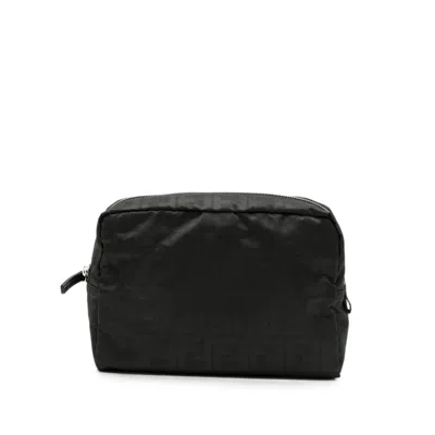 Fendi Ff Motif Clutch Bag In Black