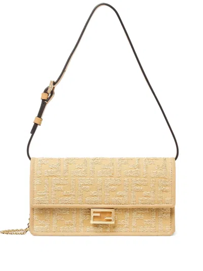 Fendi Ff Motif Clutch Bag In Neutral