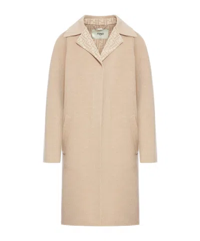 FENDI FENDI LONG SLEEVED CONCEALED BUTTON COAT