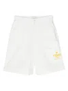 Fendi Ff-motif Cotton Bermuda Shorts In White
