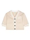 Fendi Ff-motif Cotton Cardigan In Neutrals