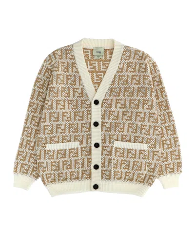 Fendi Ff-motif Cotton Cardigan In Multicolor