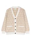 Fendi Ff-motif Cotton Cardigan In White