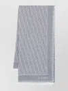 Fendi Ff Motif Cotton Scarf With Fringed Edge