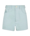 Fendi Ff-motif Cotton Shorts In Blue