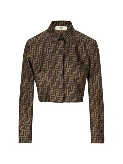 Fendi Ff-motif Cropped Jacket In Multi
