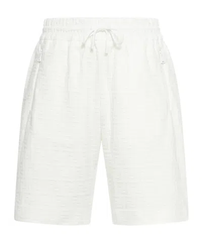 Fendi Ff-motif Deck Shorts In White