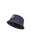 Fendi Ff-motif Denim Bucket Hat In Black