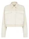 Fendi Ff Motif Denim Jacket In Neutral