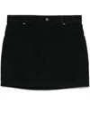 Fendi Denim Skirt With All-over Ff Motif In Black