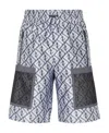 Fendi Bermuda In Poliestere Ricamato  Uomo In Black